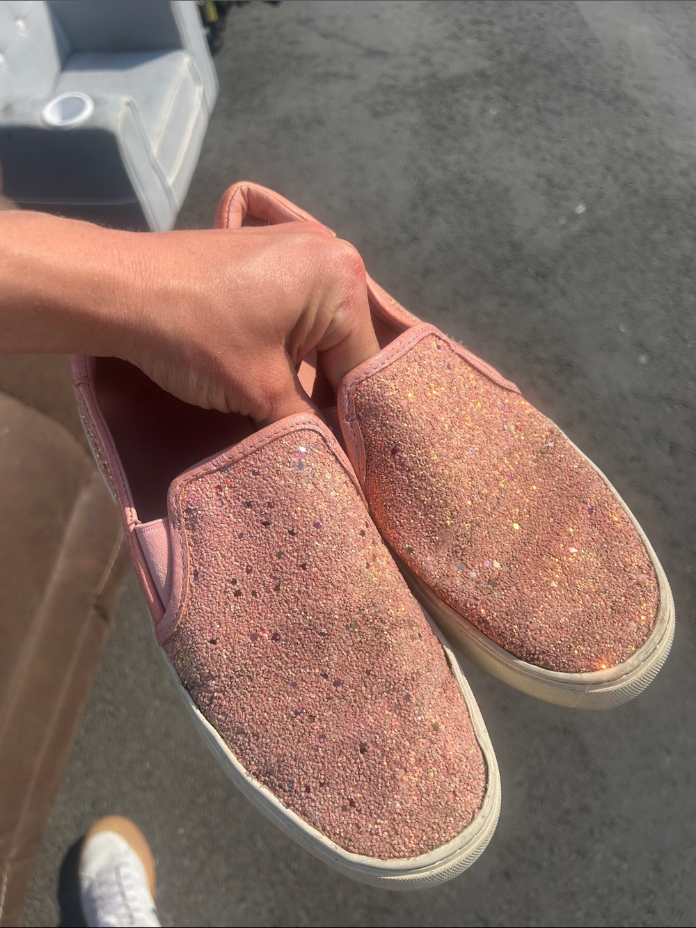 UGG Pink Glitter Slip-On Clogs